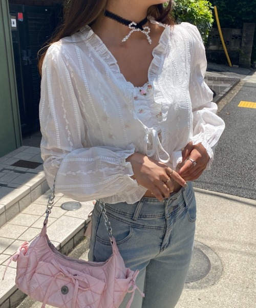 SOLLON.（ソルロン）の「fancy frill cardigan（シャツ/ブラウス・レディース・ホワイト・FREE）」の3枚目の写真