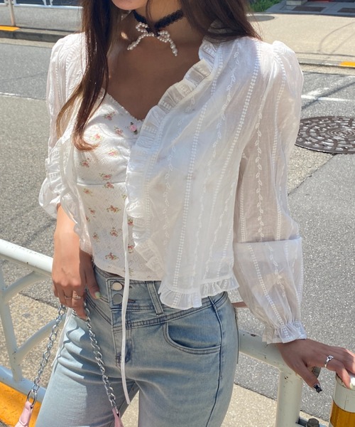 SOLLON.（ソルロン）の「fancy frill cardigan（シャツ/ブラウス・レディース・ホワイト・FREE）」の4枚目の写真