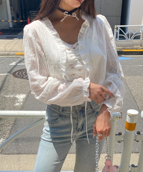 SOLLON.（ソルロン）の「fancy frill cardigan（シャツ/ブラウス・レディース・ホワイト・FREE）」の5枚目の写真