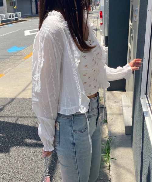 SOLLON.（ソルロン）の「fancy frill cardigan（シャツ/ブラウス・レディース・ホワイト・FREE）」の6枚目の写真