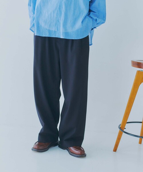 FREAK'S STORE(フリークスストア)の「限定展開 YOU YOUR/ユーユアー ワンポイントロゴ バルーンシルエット ワイドスラックス(スラックス・メンズ・ブラック/グレー/ネイビー・SMALL/MEDIUM/LARGE)」の7枚目の写真
