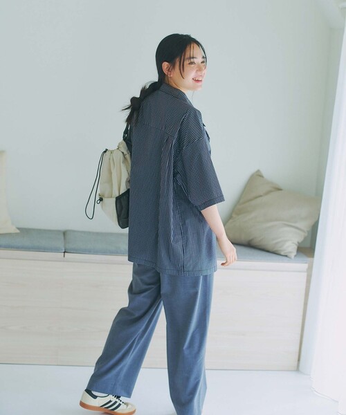 FREAK'S STORE(フリークスストア)の「限定展開 YOU YOUR/ユーユアー ワンポイントロゴ バルーンシルエット ワイドスラックス(スラックス・メンズ・ブラック/グレー/ネイビー・SMALL/MEDIUM/LARGE)」の15枚目の写真