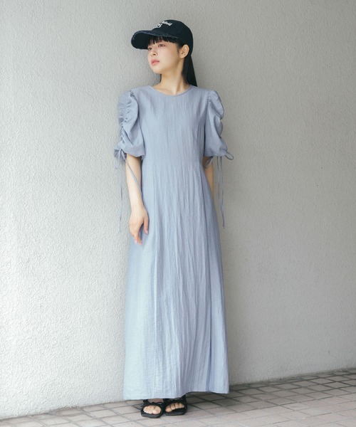 KP☆ワンピース セール】『2サイズ展開』ドロストスリーブワンピース