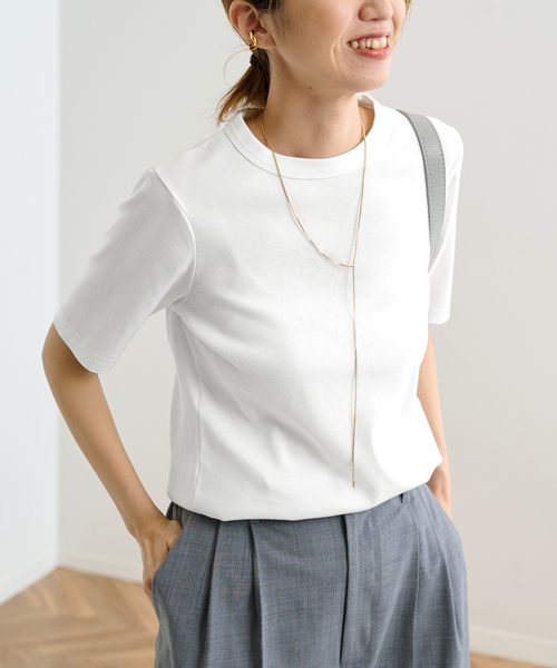 FRAMeWORK(フレームワーク)の「≪追加≫ギザコットンコンパクトTEE(Tシャツ/カットソー・レディース・ブラック/ホワイト/ブラウン・FREE)」の22枚目の写真