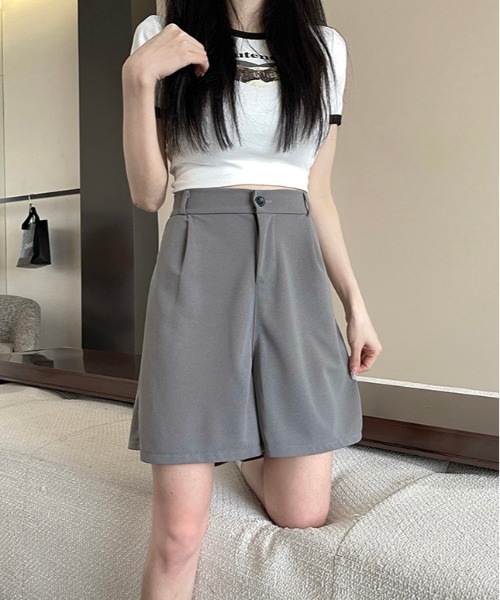 WEGO（ウィゴー）の「WEGO/シンプルタック膝上ハーフパンツ（その他