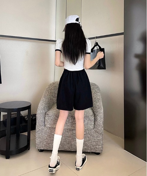 WEGO(ウィゴー)の「WEGO/シンプルタック膝上ハーフパンツ(その他パンツ・レディース・ブラック/グレー/ピンク・MEDIUM/SMALL)」の19枚目の写真