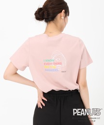 PEANUTSデザインバックプリントTシャツ