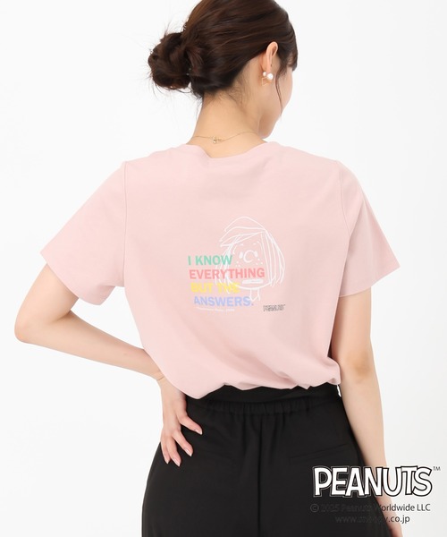 MISCH MASCH(ミッシュマッシュ)の「PEANUTSデザインバックプリントTシャツ(Tシャツ/カットソー・レディース・ホワイト/ピンク/ベージュ・フリ-)」の3枚目の写真