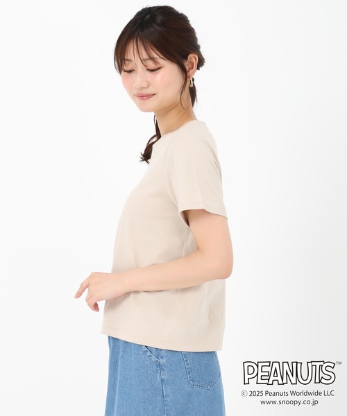MISCH MASCH(ミッシュマッシュ)の「PEANUTSデザインバックプリントTシャツ(Tシャツ/カットソー・レディース・ホワイト/ピンク/ベージュ・フリ-)」の4枚目の写真