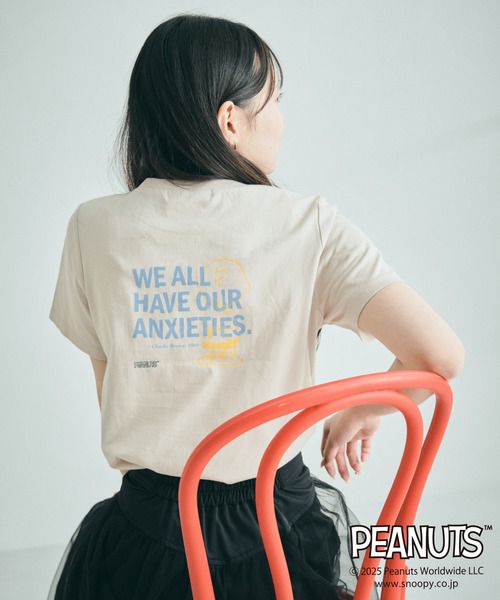 MISCH MASCH(ミッシュマッシュ)の「PEANUTSデザインバックプリントTシャツ(Tシャツ/カットソー・レディース・ホワイト/ピンク/ベージュ・フリ-)」の13枚目の写真
