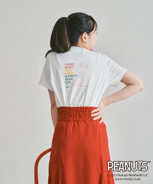 MISCH MASCH(ミッシュマッシュ)の「PEANUTSデザインバックプリントTシャツ(Tシャツ/カットソー・レディース・ホワイト/ピンク/ベージュ・フリ-)」の14枚目の写真