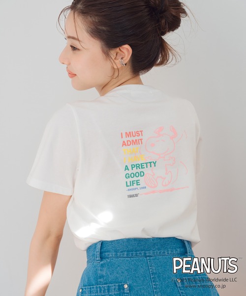 MISCH MASCH(ミッシュマッシュ)の「PEANUTSデザインバックプリントTシャツ(Tシャツ/カットソー・レディース・ホワイト/ピンク/ベージュ・フリ-)」の19枚目の写真