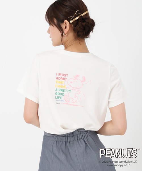 MISCH MASCH(ミッシュマッシュ)の「PEANUTSデザインバックプリントTシャツ(Tシャツ/カットソー・レディース・ホワイト/ピンク/ベージュ・フリ-)」の21枚目の写真