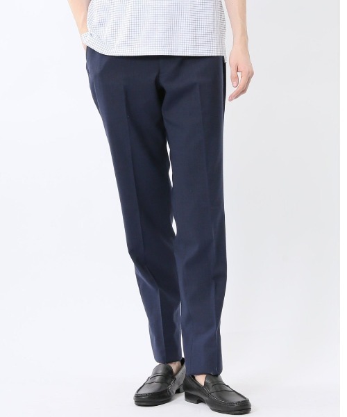 TAKA-Q（タカキュー）の「【ウール混  ストレッチ ウォッシャブル】タカキュー ノータックビジネスパンツ 千鳥（スラックス・メンズ・ネイビー/ホワイト×ブラック・S/MEDIUM/X-LARGE/LARGE/3L）」の2枚目の写真