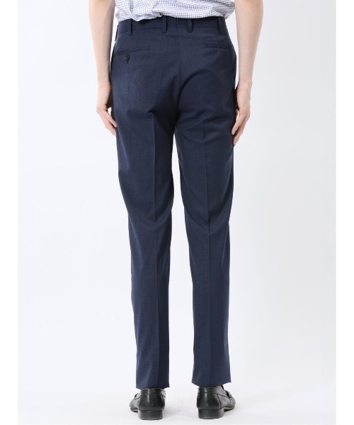 TAKA-Q（タカキュー）の「【ウール混  ストレッチ ウォッシャブル】タカキュー ノータックビジネスパンツ 千鳥（スラックス・メンズ・ネイビー/ホワイト×ブラック・S/MEDIUM/X-LARGE/LARGE/3L）」の7枚目の写真