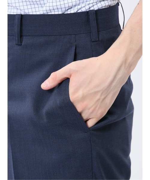 TAKA-Q（タカキュー）の「【ウール混  ストレッチ ウォッシャブル】タカキュー ノータックビジネスパンツ 千鳥（スラックス・メンズ・ネイビー/ホワイト×ブラック・S/MEDIUM/X-LARGE/LARGE/3L）」の8枚目の写真