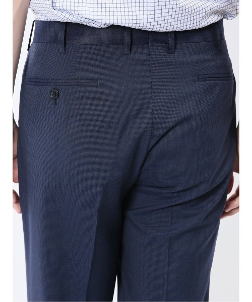 TAKA-Q（タカキュー）の「【ウール混  ストレッチ ウォッシャブル】タカキュー ノータックビジネスパンツ 千鳥（スラックス・メンズ・ネイビー/ホワイト×ブラック・S/MEDIUM/X-LARGE/LARGE/3L）」の9枚目の写真