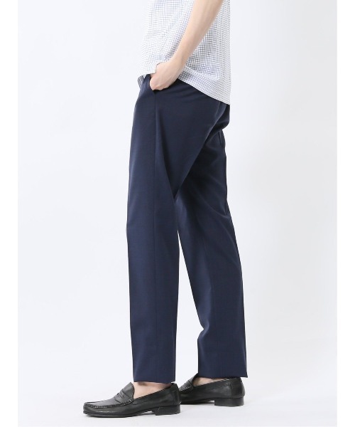 TAKA-Q（タカキュー）の「【ウール混  ストレッチ ウォッシャブル】タカキュー ノータックビジネスパンツ 千鳥（スラックス・メンズ・ネイビー/ホワイト×ブラック・S/MEDIUM/X-LARGE/LARGE/3L）」の10枚目の写真