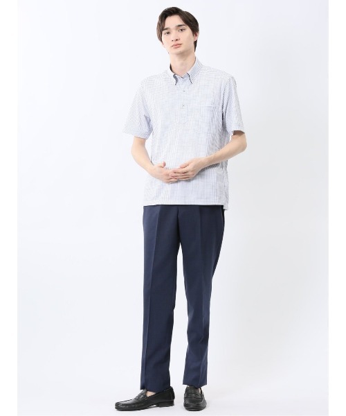 TAKA-Q（タカキュー）の「【ウール混  ストレッチ ウォッシャブル】タカキュー ノータックビジネスパンツ 千鳥（スラックス・メンズ・ネイビー/ホワイト×ブラック・S/MEDIUM/X-LARGE/LARGE/3L）」の13枚目の写真