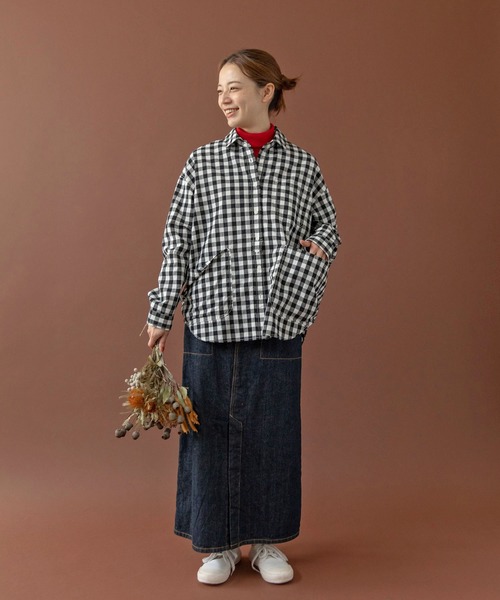 PAR ICI（パーリッシィ）の「ギンガムチェック ガーデンシャツ（シャツ/ブラウス・レディース・ブラック/ダークブラウン・FREE）」の12枚目の写真