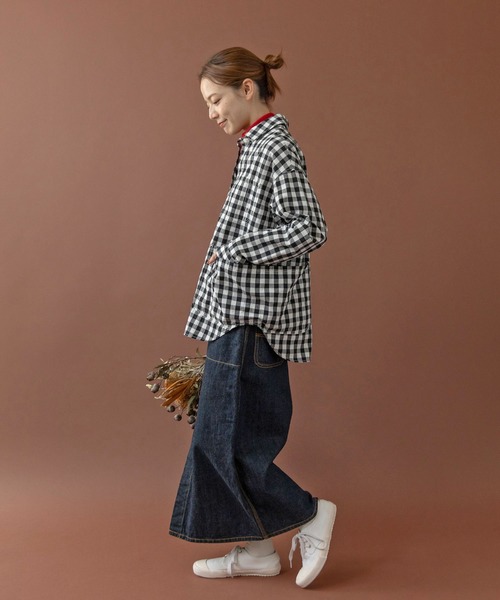 PAR ICI（パーリッシィ）の「ギンガムチェック ガーデンシャツ（シャツ/ブラウス・レディース・ブラック/ダークブラウン・FREE）」の13枚目の写真