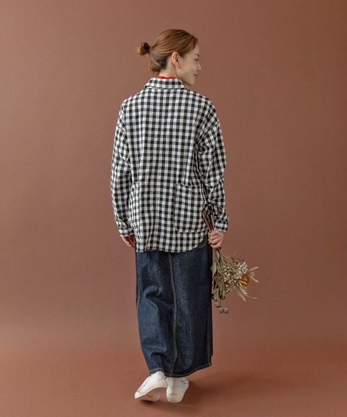 PAR ICI（パーリッシィ）の「ギンガムチェック ガーデンシャツ（シャツ/ブラウス・レディース・ブラック/ダークブラウン・FREE）」の14枚目の写真
