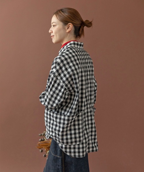 PAR ICI（パーリッシィ）の「ギンガムチェック ガーデンシャツ（シャツ/ブラウス・レディース・ブラック/ダークブラウン・FREE）」の6枚目の写真