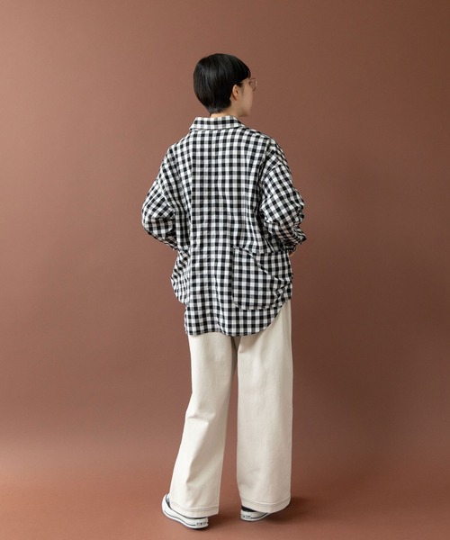 PAR ICI（パーリッシィ）の「ギンガムチェック ガーデンシャツ（シャツ/ブラウス・レディース・ブラック/ダークブラウン・FREE）」の21枚目の写真