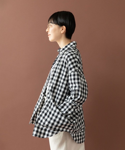 PAR ICI（パーリッシィ）の「ギンガムチェック ガーデンシャツ（シャツ/ブラウス・レディース・ブラック/ダークブラウン・FREE）」の16枚目の写真