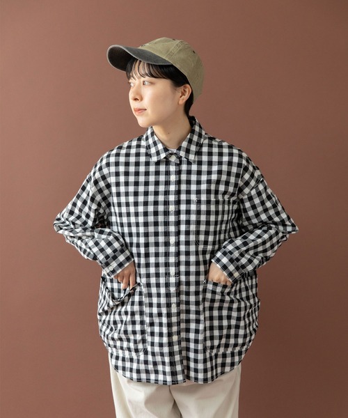 PAR ICI（パーリッシィ）の「ギンガムチェック ガーデンシャツ（シャツ/ブラウス・レディース・ブラック/ダークブラウン・FREE）」の22枚目の写真