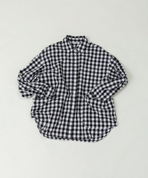 PAR ICI（パーリッシィ）の「ギンガムチェック ガーデンシャツ（シャツ/ブラウス・レディース・ブラック/ダークブラウン・FREE）」の3枚目の写真
