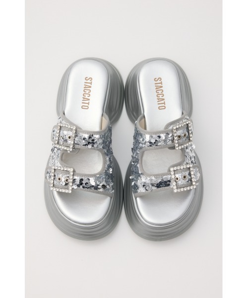 【美品】STACCATO スタッカート シルバーサンダル セール】ダズリングボリュームサンダル(サンダル)|STACCATO