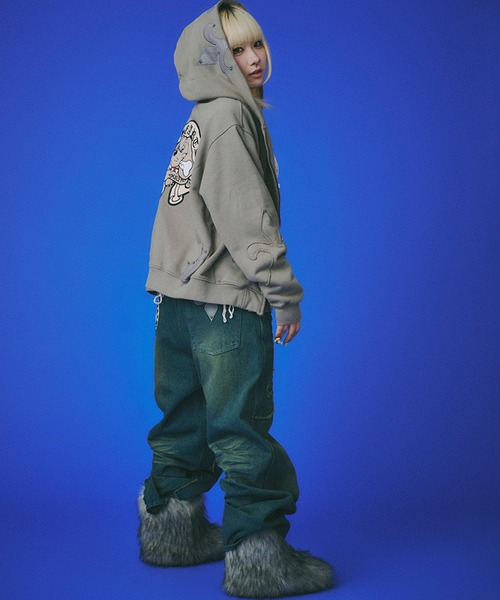 GALFY（ガルフィー）の「【GALFY/ガルフィー】百合の紋紋パーカー（パーカー・メンズ・ブラック/ベージュ/オフホワイト・XL/L/FREE）」の12枚目の写真