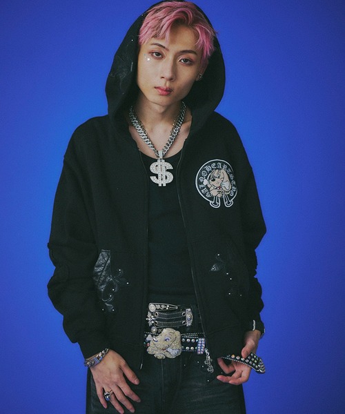 GALFY（ガルフィー）の「【GALFY/ガルフィー】百合の紋紋パーカー（パーカー・メンズ・ブラック/ベージュ/オフホワイト・XL/L/FREE）」の11枚目の写真