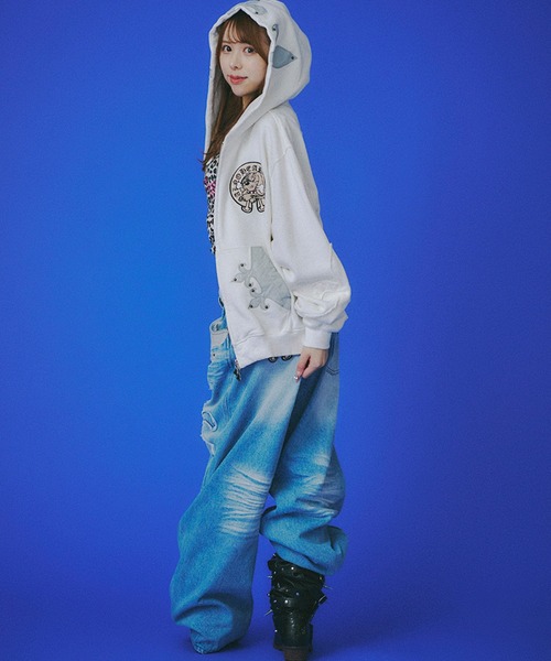 GALFY（ガルフィー）の「【GALFY/ガルフィー】百合の紋紋パーカー（パーカー・メンズ・ブラック/ベージュ/オフホワイト・XL/L/FREE）」の10枚目の写真