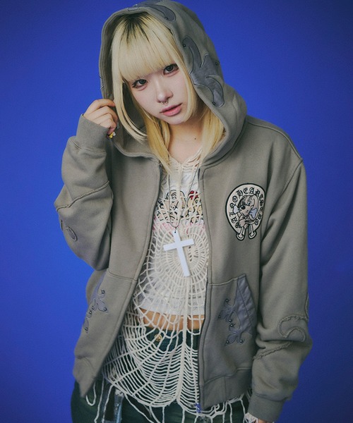 GALFY（ガルフィー）の「【GALFY/ガルフィー】百合の紋紋パーカー（パーカー・メンズ・ブラック/ベージュ/オフホワイト・XL/L/FREE）」の9枚目の写真