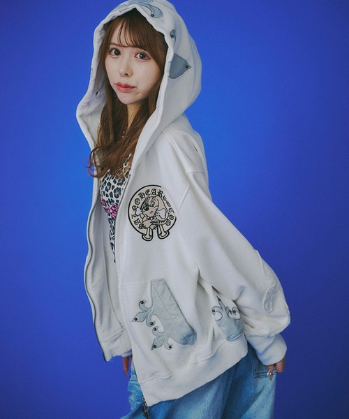 GALFY（ガルフィー）の「【GALFY/ガルフィー】百合の紋紋パーカー（パーカー・メンズ・ブラック/ベージュ/オフホワイト・XL/L/FREE）」の7枚目の写真