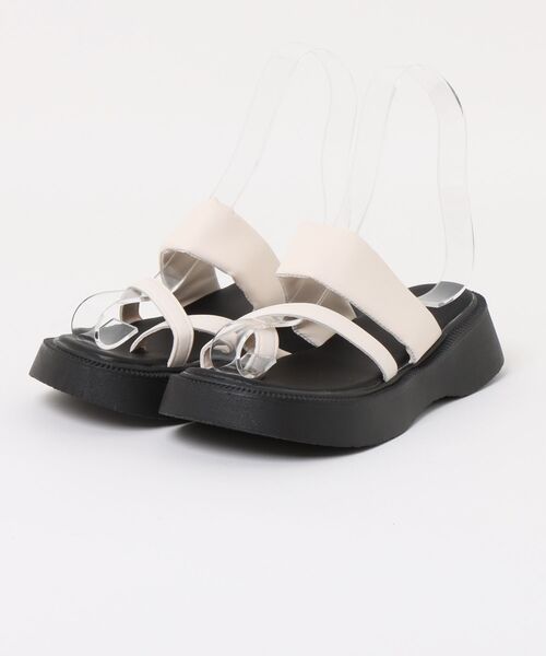 MAGASIN DE MODE Chou Chou(マガジンデモードシュシュ)の「【MAGASIN DE MODE Chou Chou】ボリュームソール クロスサンダル KNF-TP(サンダル・レディース・ブラック/アイボリー・38/39/36/37)」の19枚目の写真