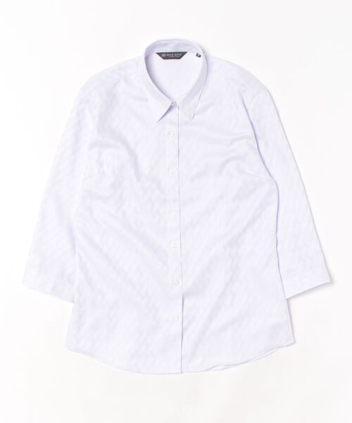 TOKYO SHIRTS（トウキョウシャツ）の「【超形態安定】 形態安定ノーアイロン レギュラー 7分袖ビジネスワイシャツ（ビジネスシャツ・レディース・パープル・S/M/L/LL/XL）」の6枚目の写真