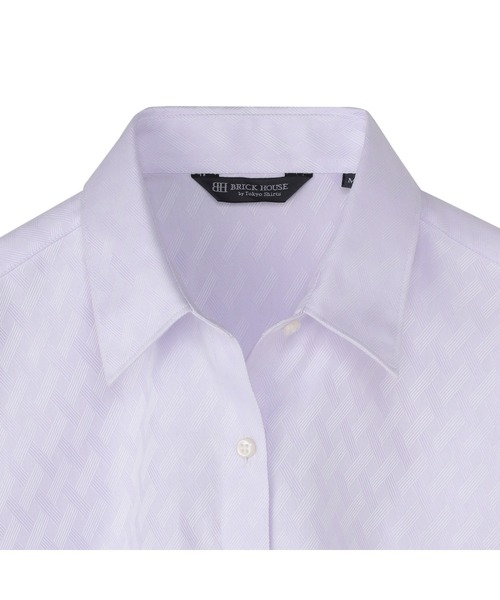 TOKYO SHIRTS（トウキョウシャツ）の「【超形態安定】 形態安定ノーアイロン レギュラー 7分袖ビジネスワイシャツ（ビジネスシャツ・レディース・パープル・S/M/L/LL/XL）」の3枚目の写真