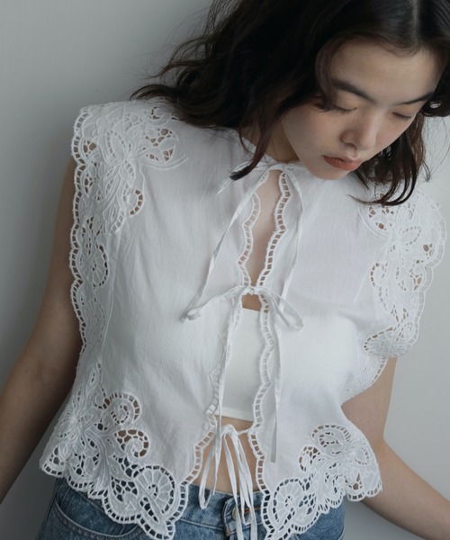 今日のみ値下げ アンヌーク★未使用★Cutwork Box Blouse Cutwork Box Blouse（シャツ/ブラウス）｜anuke（アンヌーク）の