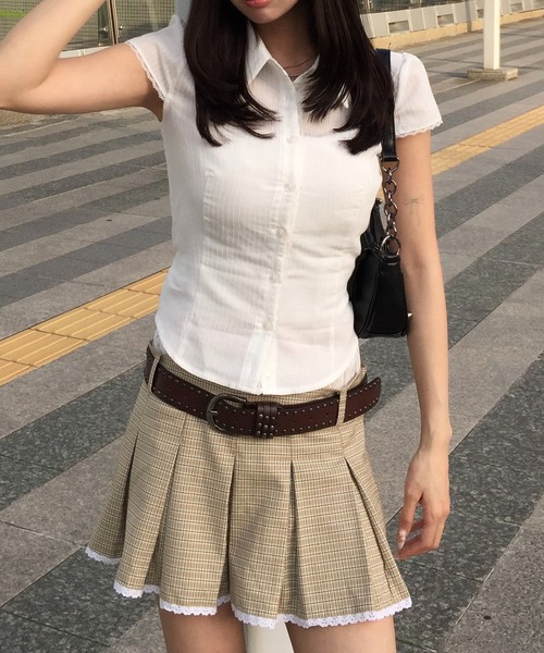 Judin(ジュディン)の「【ベルトSET】Double waist pleats mini skirt【JD】(スカート・レディース・ベージュ/グレー・S/M)」の16枚目の写真