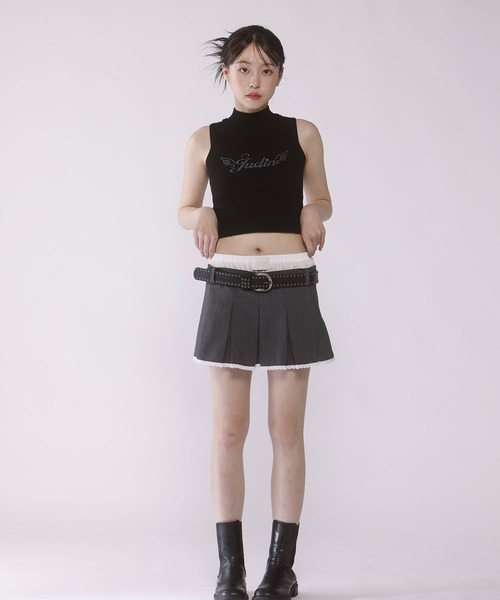 Judin(ジュディン)の「【ベルトSET】Double waist pleats mini skirt【JD】(スカート・レディース・ベージュ/グレー・S/M)」の18枚目の写真