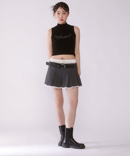 Judin(ジュディン)の「【ベルトSET】Double waist pleats mini skirt【JD】(スカート・レディース・ベージュ/グレー・S/M)」の20枚目の写真