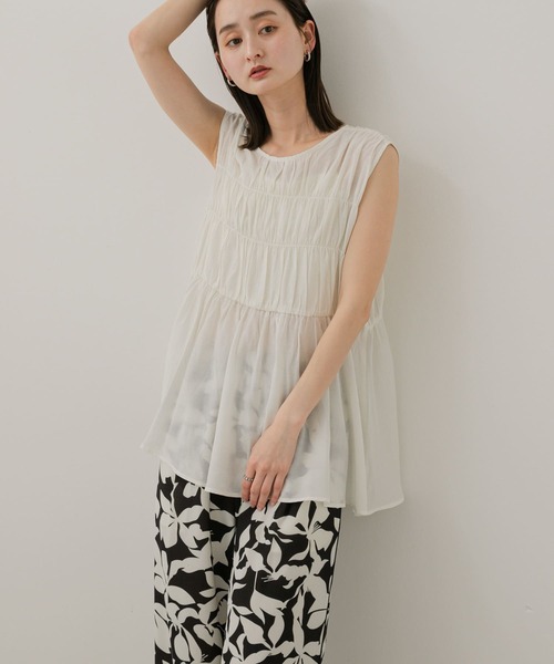 SENSE OF PLACE by URBAN RESEARCH（センスオブプレイスバイアーバンリサーチ）の「2WAYチュニックブラウス（シャツ/ブラウス・レディース・アイボリー/ライトブルー/ブラック・ONE）」の2枚目の写真