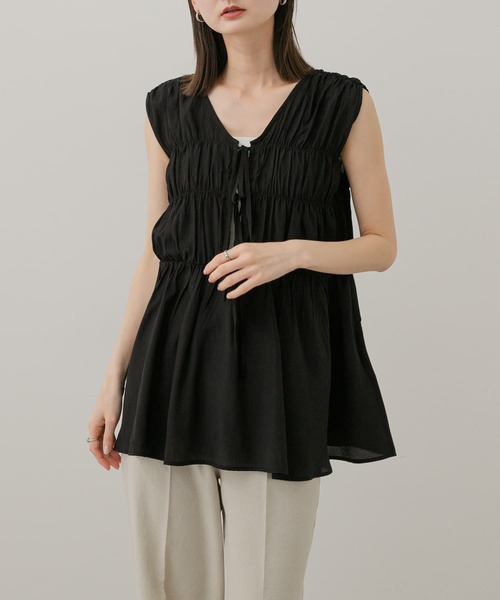 SENSE OF PLACE by URBAN RESEARCH（センスオブプレイスバイアーバンリサーチ）の「2WAYチュニックブラウス（シャツ/ブラウス・レディース・アイボリー/ライトブルー/ブラック・ONE）」の3枚目の写真