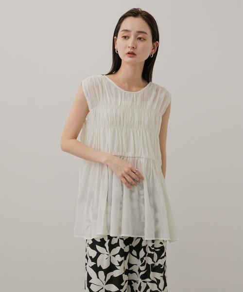 SENSE OF PLACE by URBAN RESEARCH（センスオブプレイスバイアーバンリサーチ）の「2WAYチュニックブラウス（シャツ/ブラウス・レディース・アイボリー/ライトブルー/ブラック・ONE）」の5枚目の写真