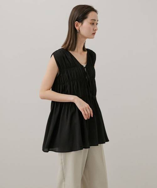 SENSE OF PLACE by URBAN RESEARCH（センスオブプレイスバイアーバンリサーチ）の「2WAYチュニックブラウス（シャツ/ブラウス・レディース・アイボリー/ライトブルー/ブラック・ONE）」の9枚目の写真