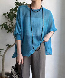 ストローヤーンポンチョニット