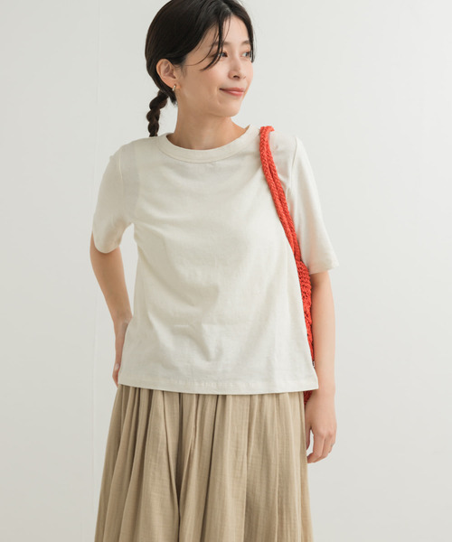 URBAN RESEARCH DOORS(アーバンリサーチドアーズ)の「コットンリネン5分袖Tシャツ(Tシャツ/カットソー・レディース・チャコールグレー/ナチュラル・MEDIUM)」の17枚目の写真